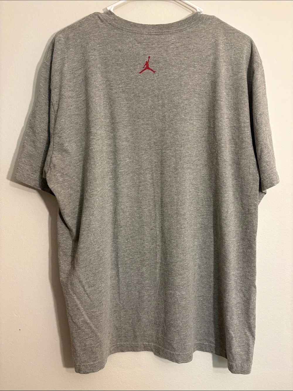 Jordan Gray Tee with Red Jumpman Logo
